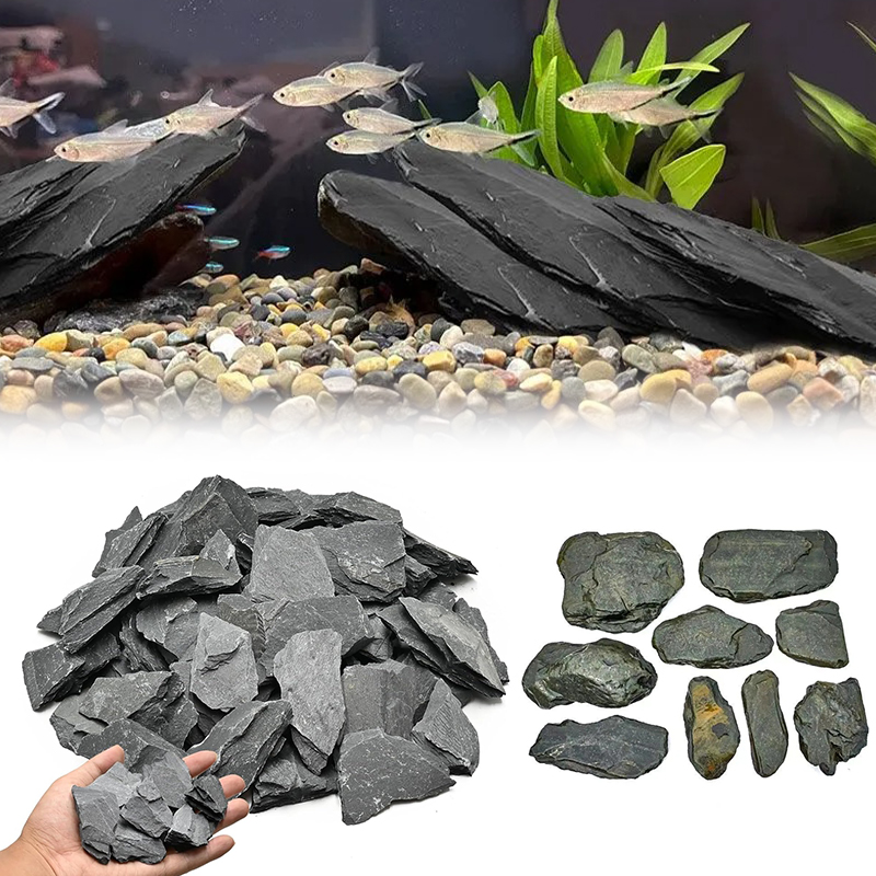Aquarium Fish House - 500/1000g Aquarium Landschap Steen Kit Leisteen