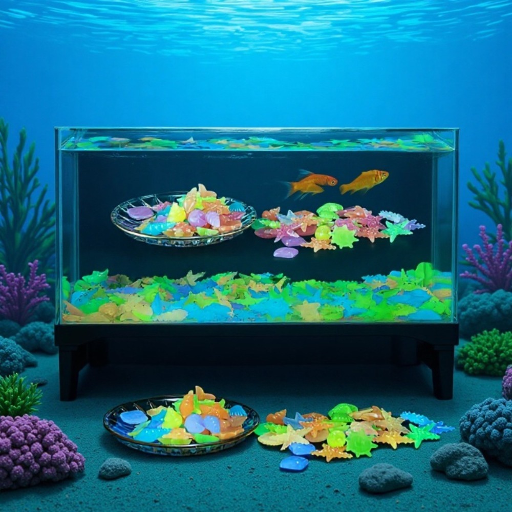 Aquarium Fish Store - Gloeiende lichtgevende oceaanstenen Fluorescerende schelpen Kleurrijke