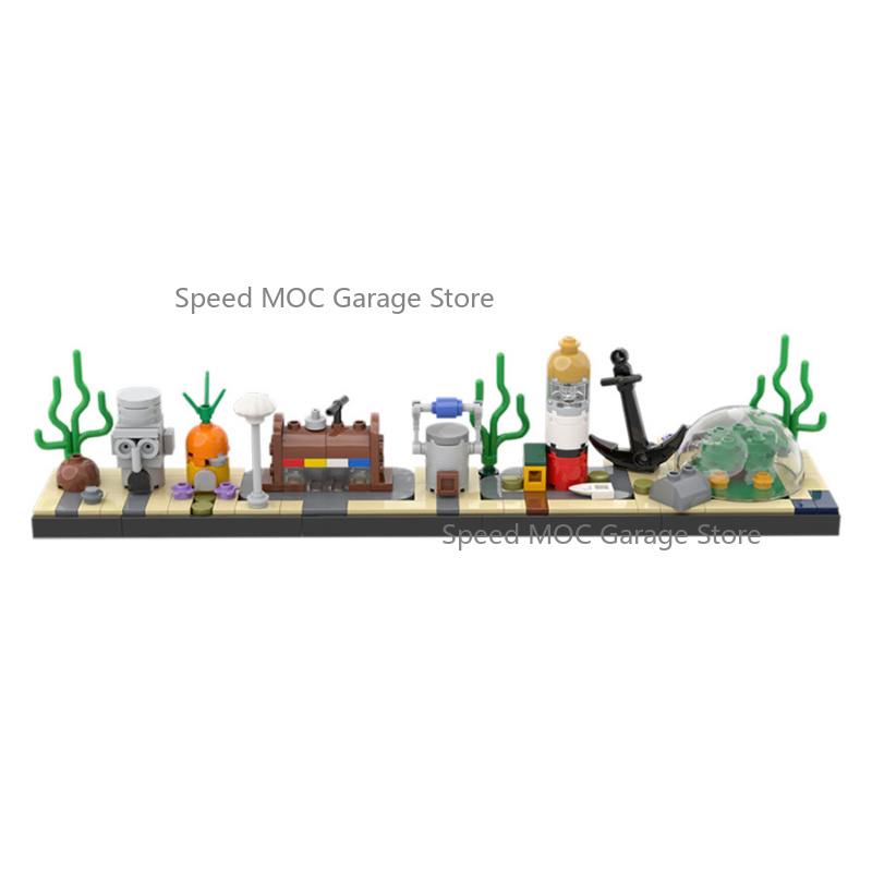 Aquarium Fish Lego - Hoogwaardig gedetailleerde onderwaterstad skyline MOC-set, schattige