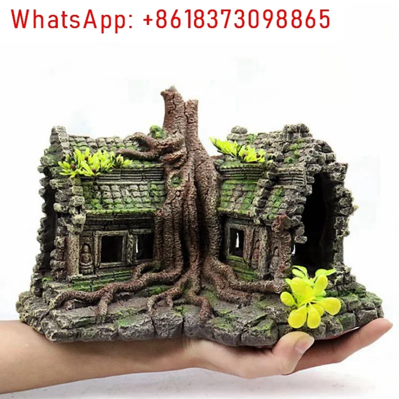 Aquarium Fish House - Harsen Boomhut Houten Aquarium Verfraaiing Visbak
