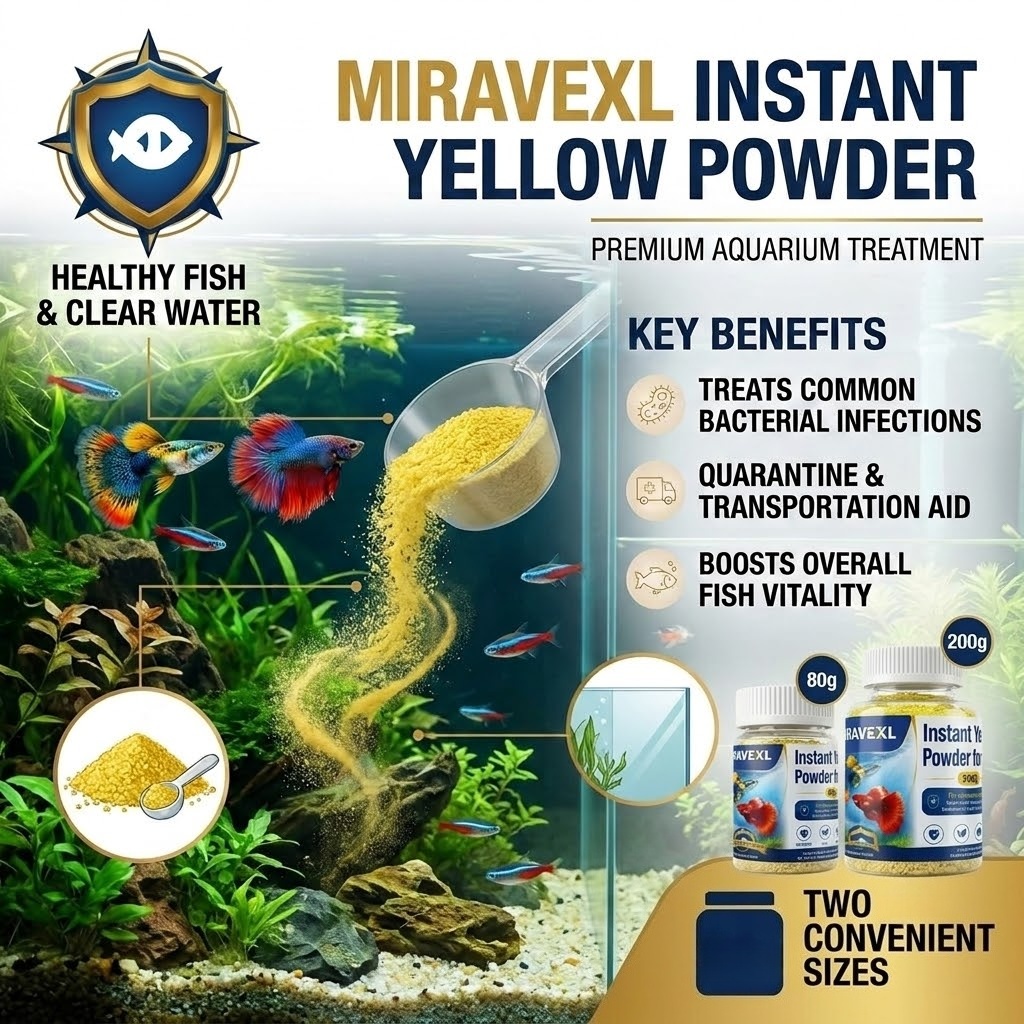 Aquarium Fish Medicine - MIRAVEXL Instant Geel Poeder voor Sierfish,
