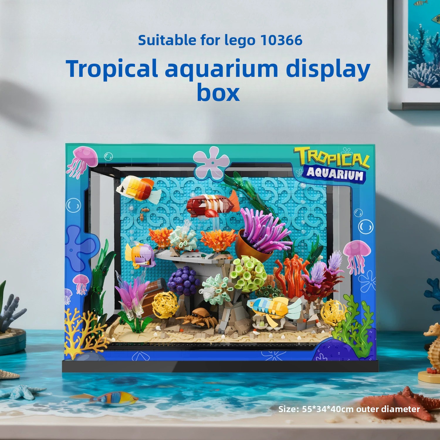 Transparante acryl displaybox  - Aquarium Fish Lego recensie en prijs