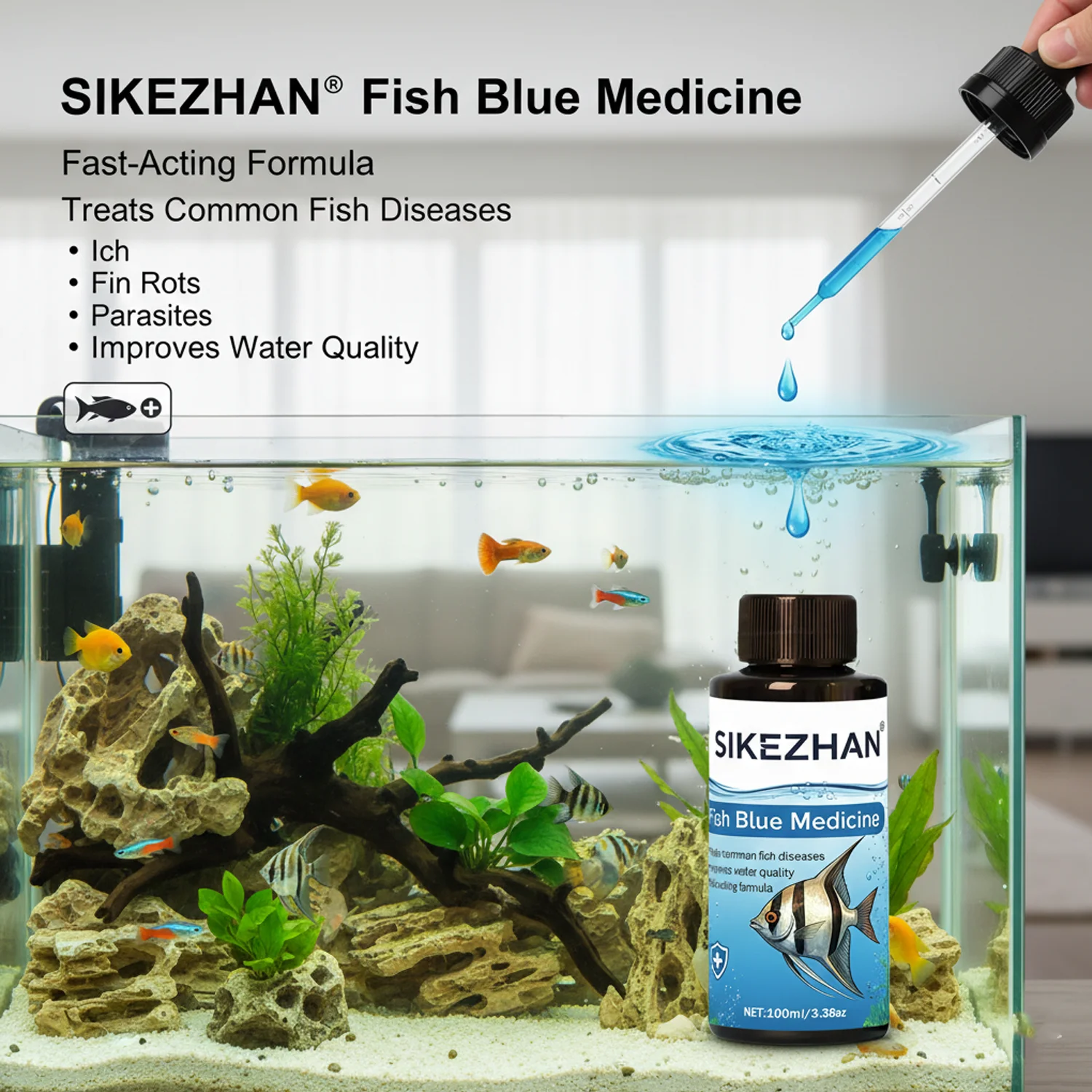500ml Methyleen Blauwe Oplossi - Aquarium Fish Medicine recensie en prijs