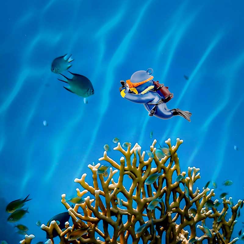 Mooie duiker aquarium ornament - Aquarium Fish Ball recensie en prijs